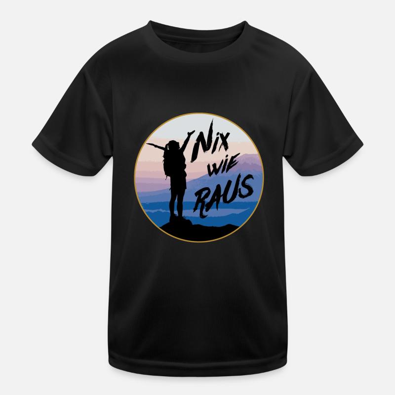 Nix wie Raus Klettern Bergsteigen Kinder Funktions-T-Shirt