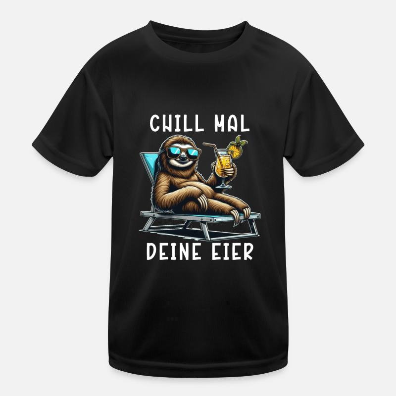 Faultier - Chill mal dein Leben Kinder Funktions-T-Shirt