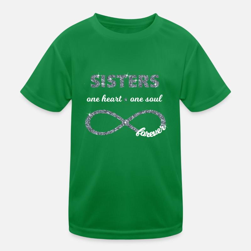Sisters one heart one soul, Infinity Glitzer 8 BFF Kinder Funktions-T-Shirt