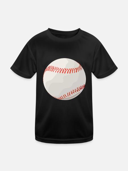Baseball Ball Handschuh Spieler Amerika Geschenk - Kinder Funktions-T-Shirt - Schwarz - Vorne