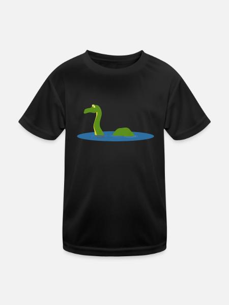 See Monster Meer - Kinder Funktions-T-Shirt - Schwarz - Vorne