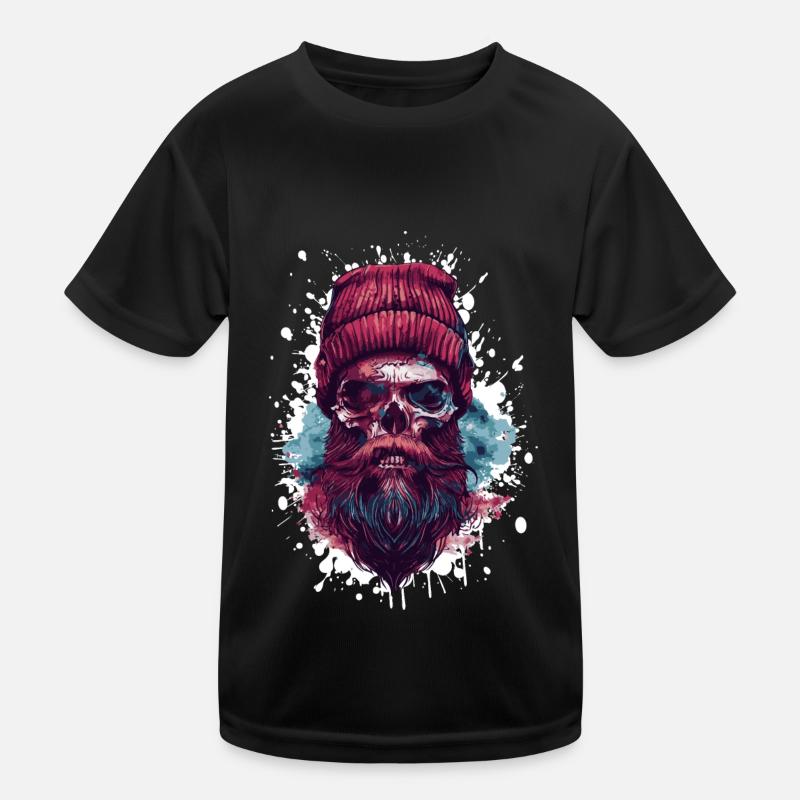 Bûcheron Crâne Bûcheron - T-shirt sport Enfant - noir
