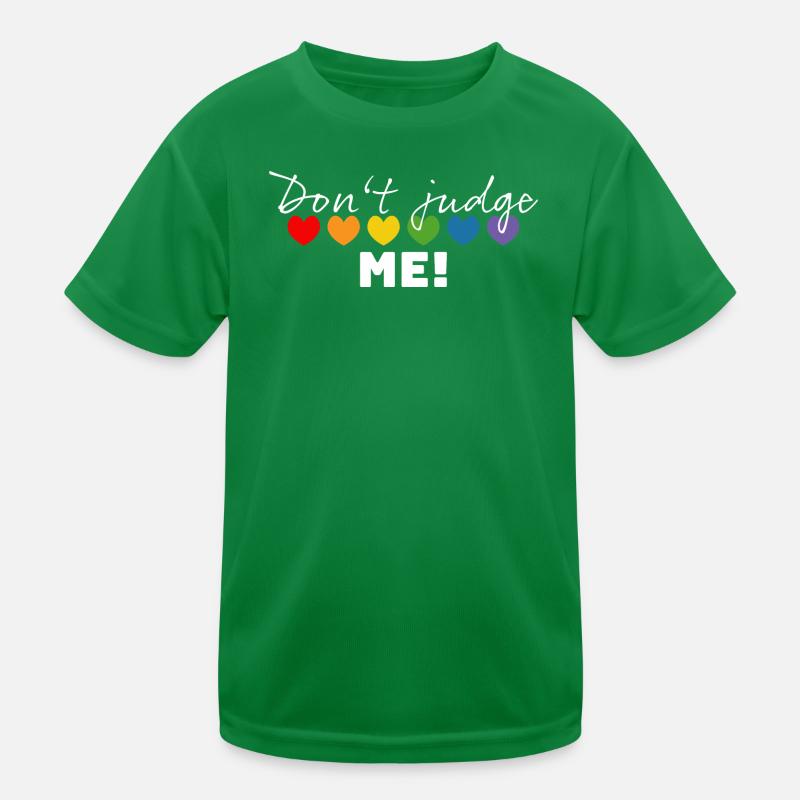 Regenbogenherzchen dont judge me weiss Kinder Funktions-T-Shirt