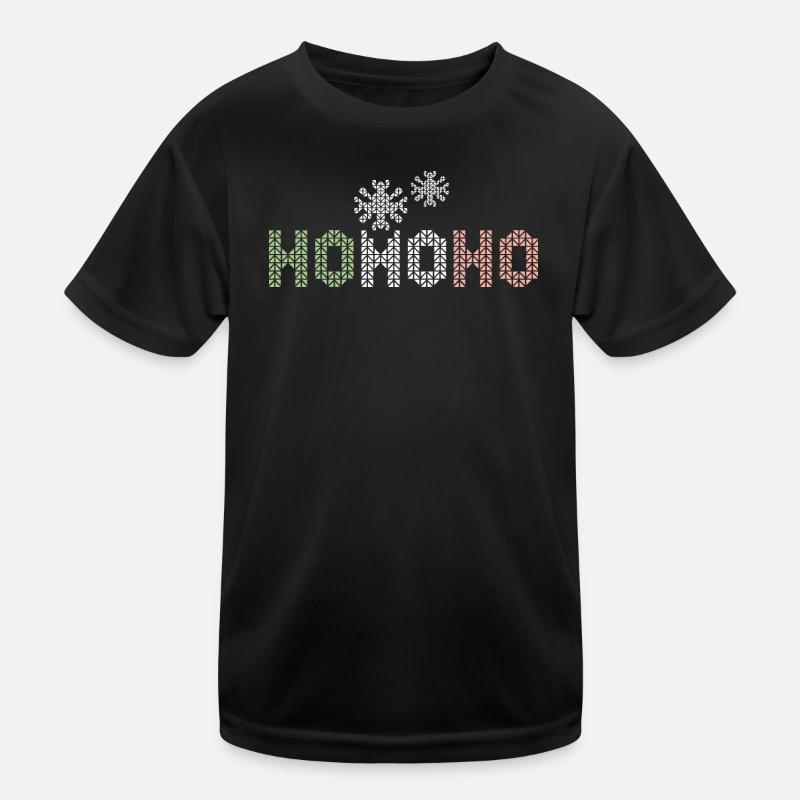 hohoho snow crystal pixel winter christmas Kids Functional T-Shirt