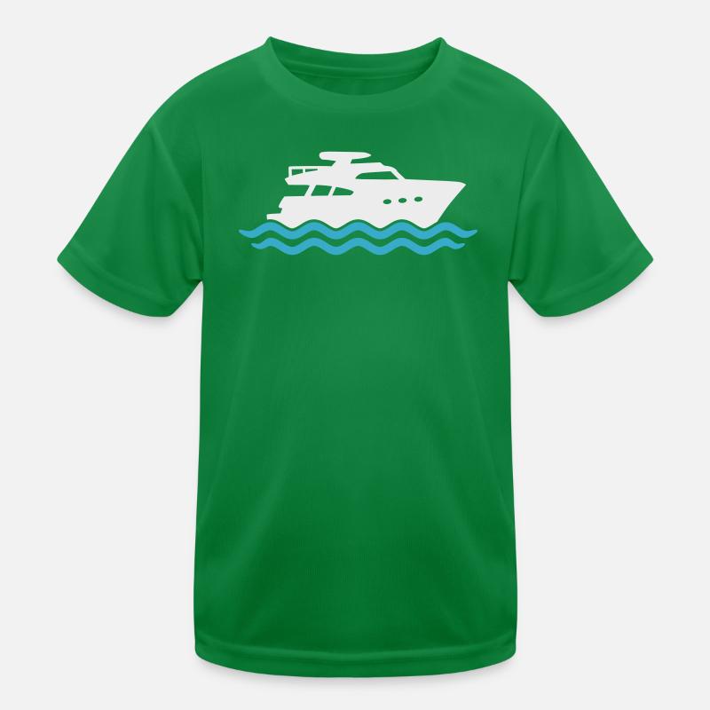 Yacht Silhouette Motorboot Kinder Funktions-T-Shirt