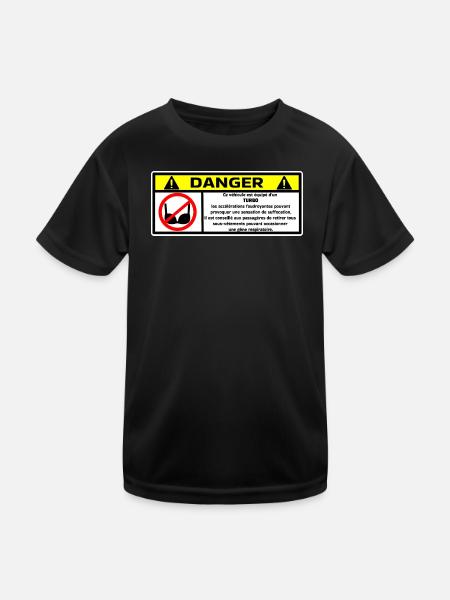 Gefahr Turbo - Kinder Funktions-T-Shirt - Schwarz