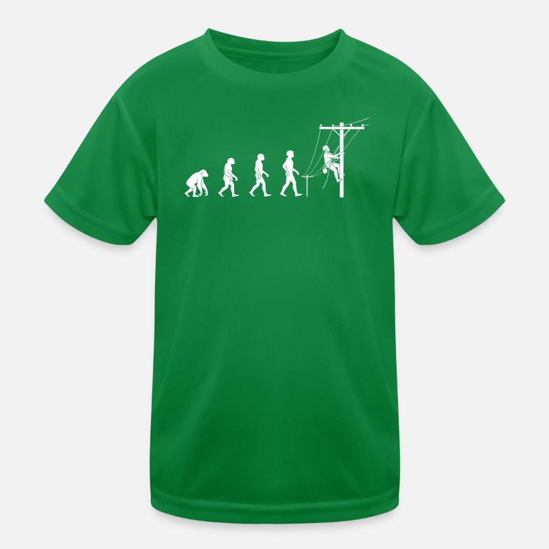 Evolution zur Netztechnik Kinder Funktions-T-Shirt