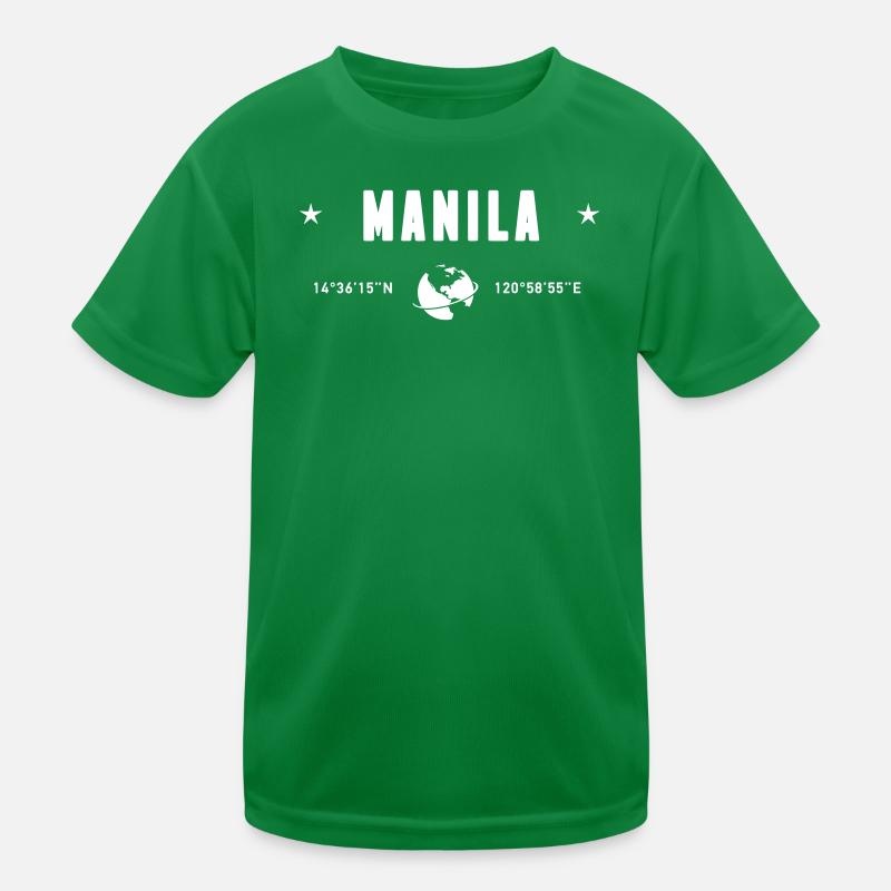 Manille, Philippines, coordonnées : planète Terre blanche T-shirt sport Enfant