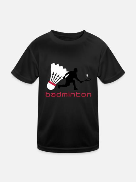 badminton_022011_y_3c - Kinder Funktions-T-Shirt - Schwarz - Vorne