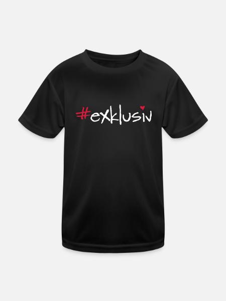 exklusiv - Kinder Funktions-T-Shirt - Schwarz - Vorne