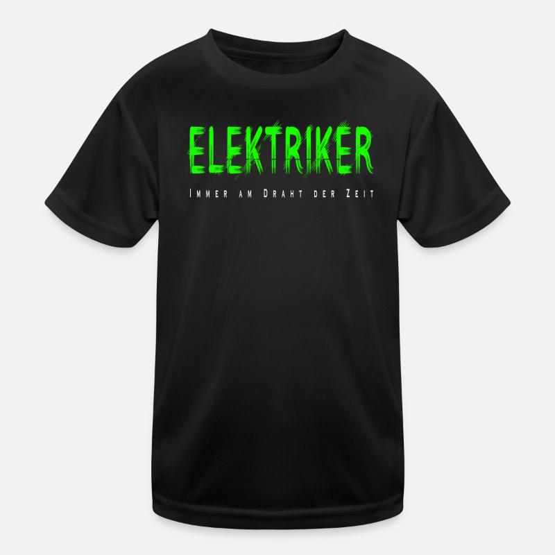 Elektriker Handwerker Design - Kinder Funktions-T-Shirt - Schwarz