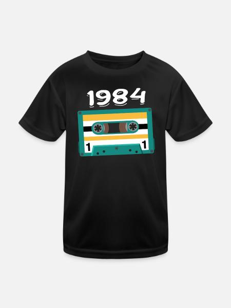 Cassette 1984 Vintage Anniversary 1984 - Kids Functional T-Shirt - black - Front
