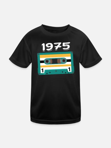 Cassette 1975 Vintage Anniversary 1975 - Kids Functional T-Shirt - black - Front