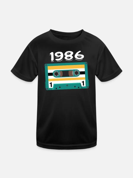Cassette 1986 Vintage Anniversary 1986 - Kids Functional T-Shirt - black - Front