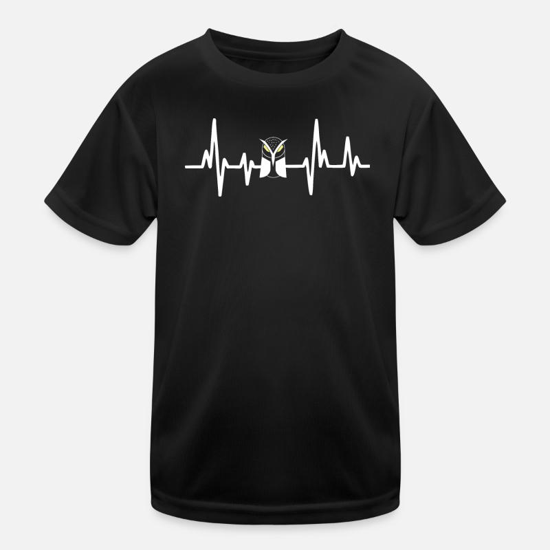 Eulen Herzschlag Kinder Funktions-T-Shirt