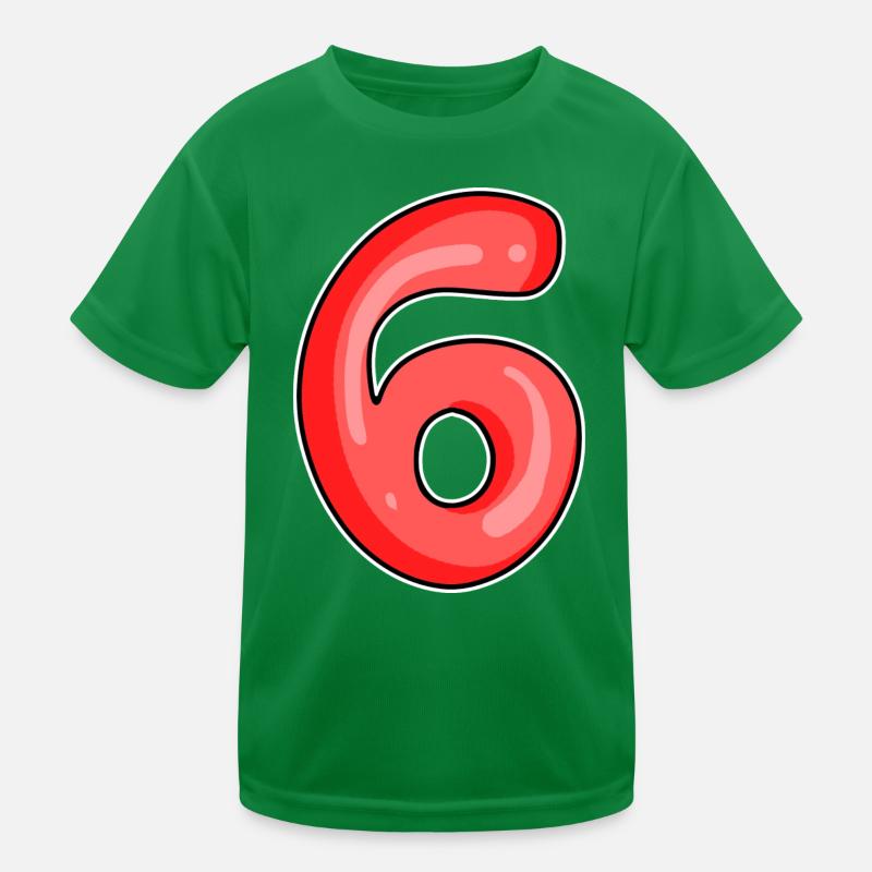 Zahl 6 Nummer Kinder Funktions-T-Shirt