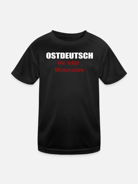 Ostdeutsch die letzte Generation - Kinder Funktions-T-Shirt - Schwarz - Vorne