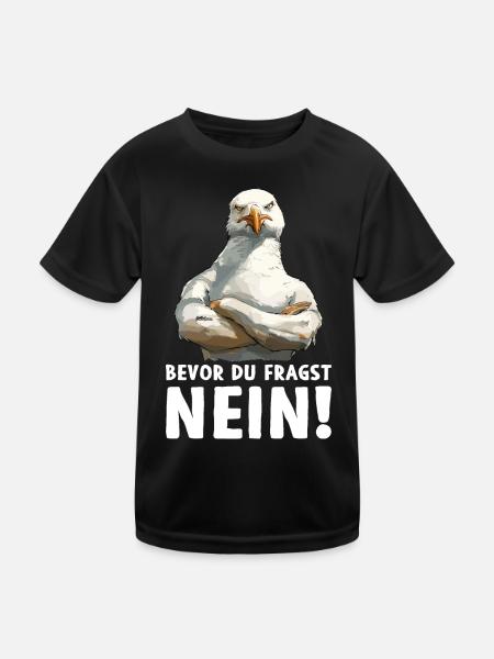 Seabird Avant que vous ne demandiez Non - T-shirt sport Enfant - noir - Devant