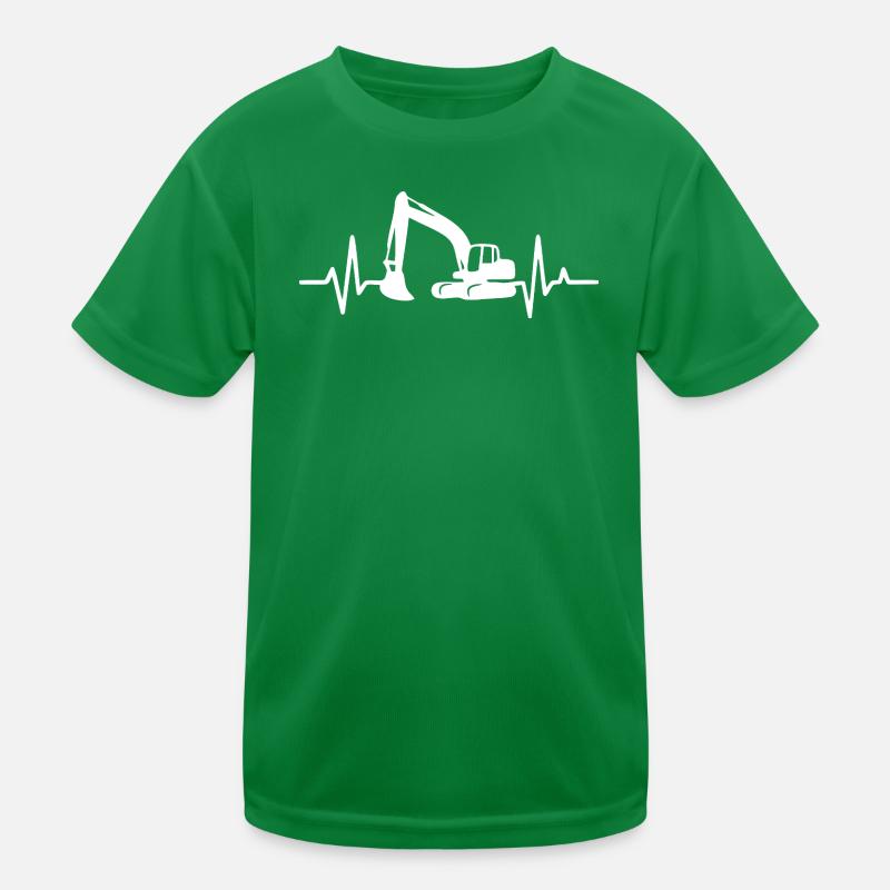 Bauprojekt Bagger Silhouette Design Kinder Funktions-T-Shirt