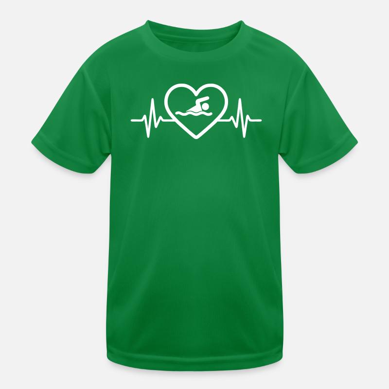 Herz Schwimmen Kinder Funktions-T-Shirt