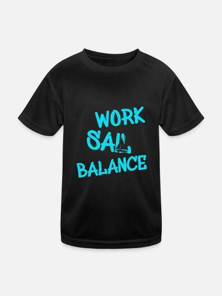 Segeln Segelboot Sailing Segler Sailer - Kinder Funktions-T-Shirt - Schwarz - Vorne