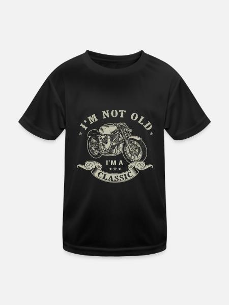 nicht alt Ich bin klassisches T-Shirt Motorrad - Kinder Funktions-T-Shirt - Schwarz - Vorne