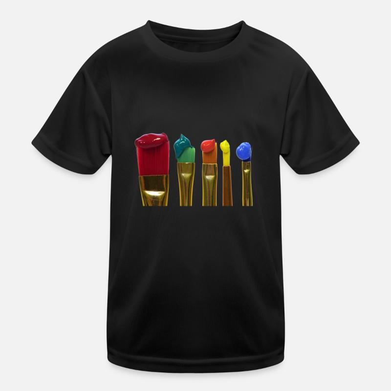 brush - Kids Functional T-Shirt - black