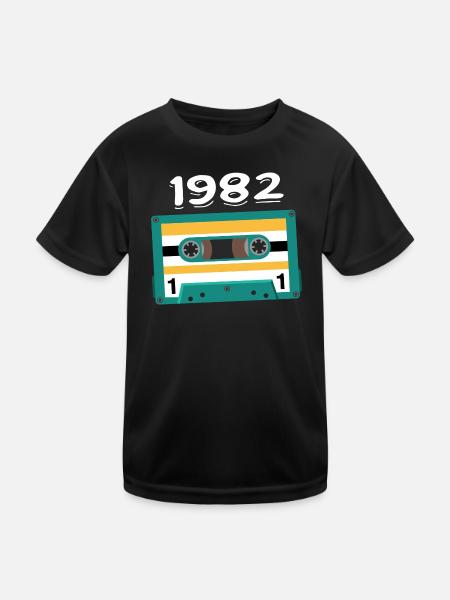 Cassette 1982 Vintage Anniversary 1982 - Kids Functional T-Shirt - black - Front