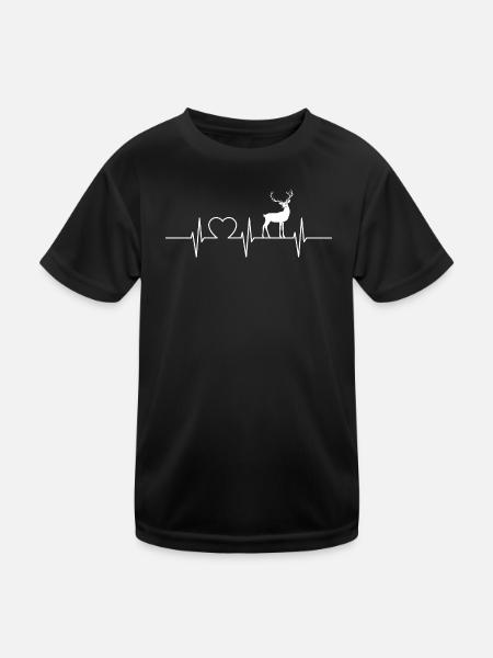Rentiere Rentier - Kinder Funktions-T-Shirt - Schwarz - Vorne