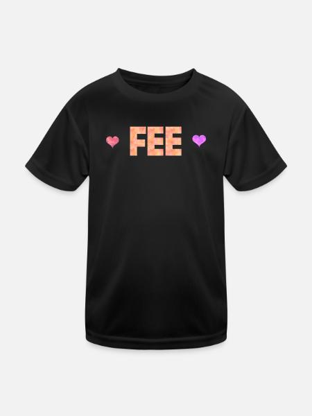 Fee - Kinder Funktions-T-Shirt - Schwarz - Vorne