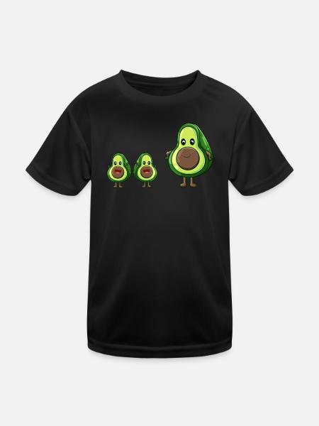 Niedliche Avocado Familie Kinder Geschenk - Kinder Funktions-T-Shirt - Schwarz
