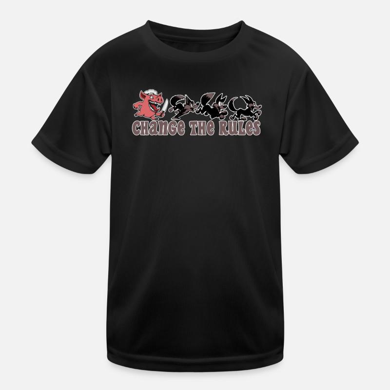 cochon change les règles ! - T-shirt sport Enfant - noir