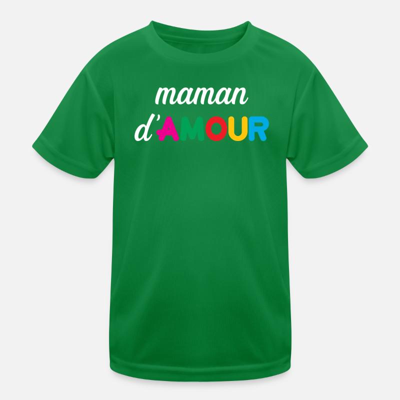 Maman d'Amour - Muttertag Kinder Funktions-T-Shirt