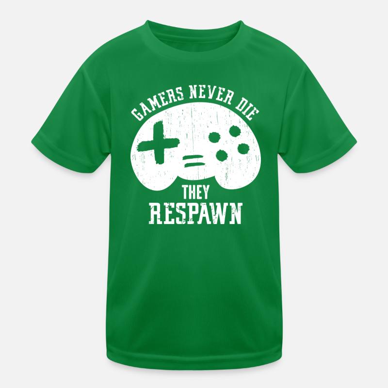 Gamers Never Die Kids Functional T-Shirt