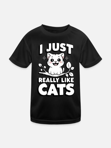 Chat Chats Amoureux Chat Propriétaire Chaton - T-shirt sport Enfant - noir - Devant