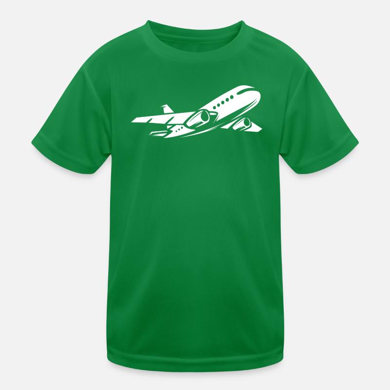Passagierflugzeug im Flug - Fliegerei und Piloten Kinder Funktions-T-Shirt