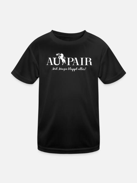 Au Pair Year Abroad Farewell Babysitter Aupair - Kids Functional T-Shirt - black - Front