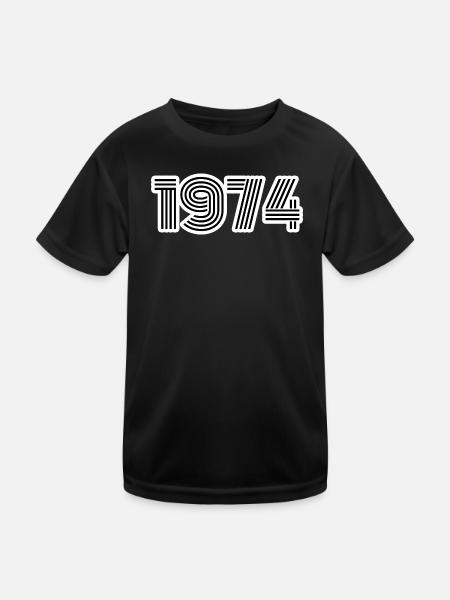 Né en 1974 - T-shirt sport Enfant - noir - Devant