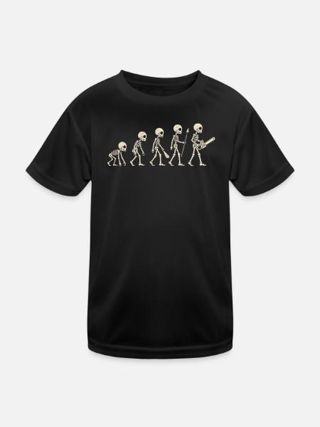 Évolution du squelette - Cadeau drôle d’Halloween - T-shirt sport Enfant - noir - Devant