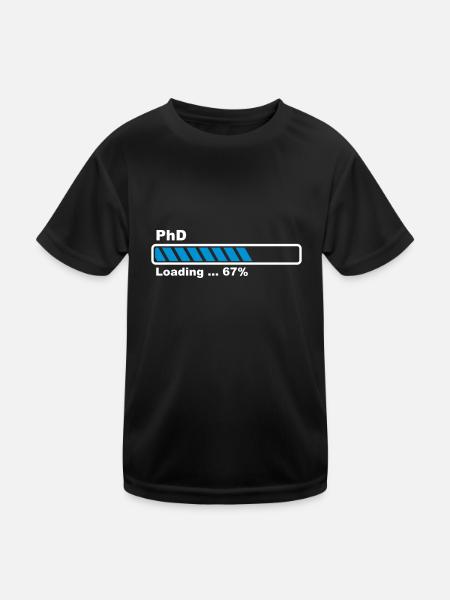 PhD loading bar - Kids Functional T-Shirt - black - Front