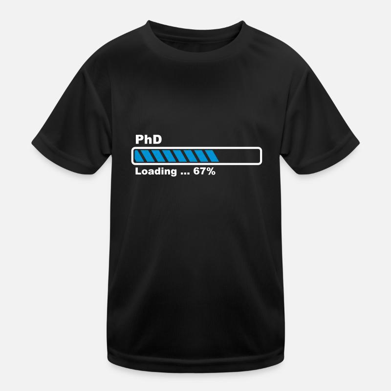 PhD Loading - Kinder Funktions-T-Shirt - Schwarz