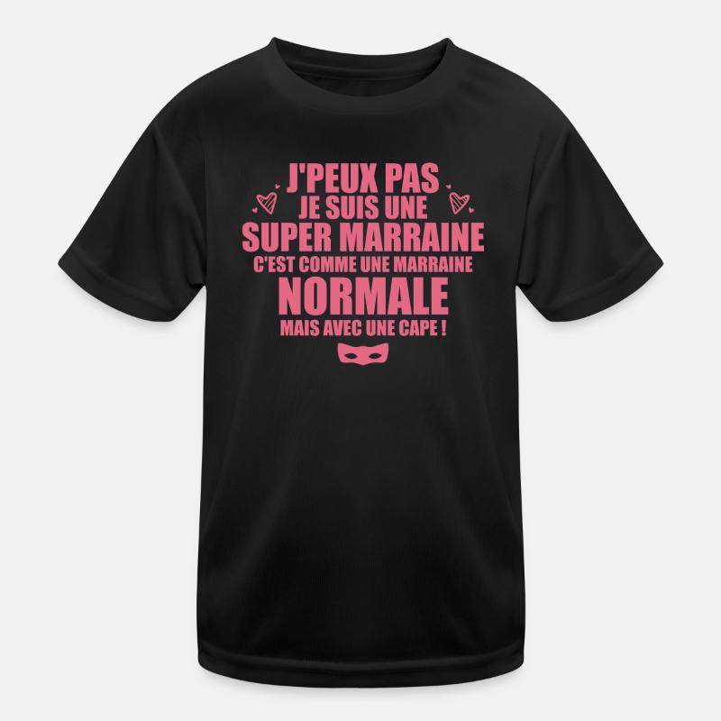 Je Suis Une Super Marraine Avec Un Cape T-shirt sport Enfant