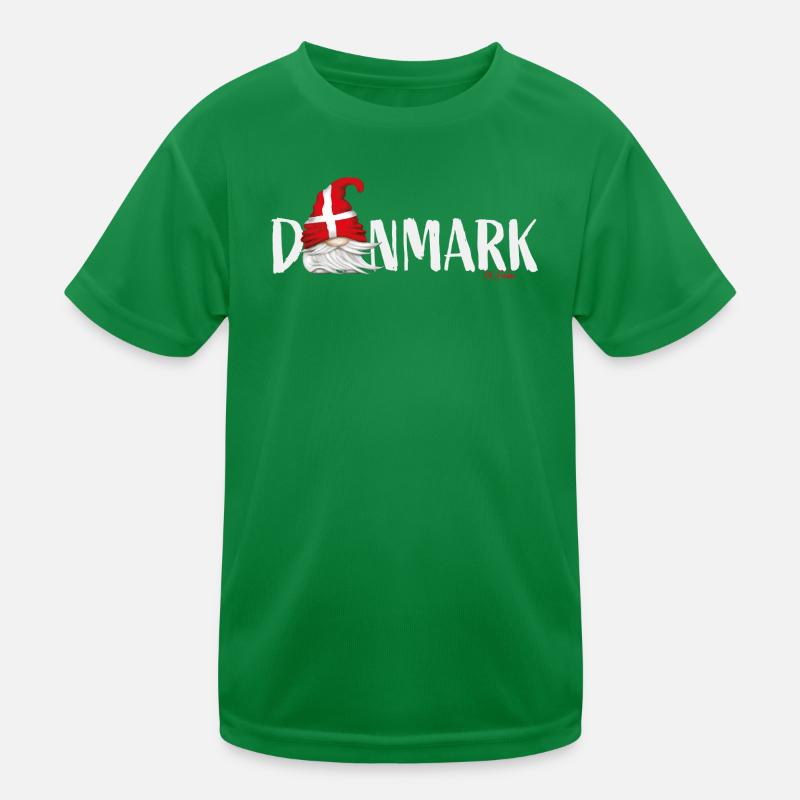 Danmark Lettrage Gnome Danemark Drapeau T-shirt sport Enfant