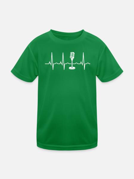 Microphone Heartbeat - Kids Functional T-Shirt - kelly green - Front