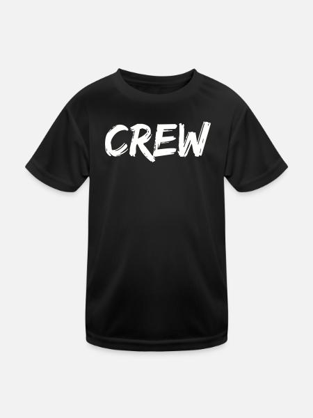 crew - Kinder Funktions-T-Shirt - Schwarz - Vorne
