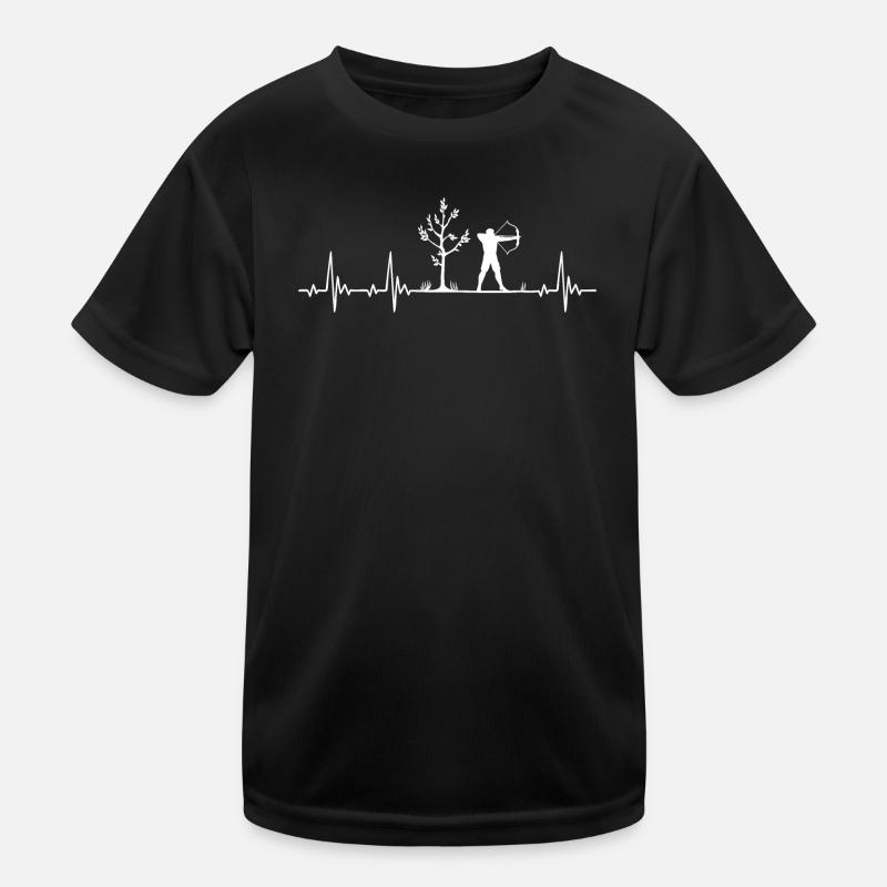 Bogenschütze Heartbeat Bogenschiessen Geschenk Kinder Funktions-T-Shirt