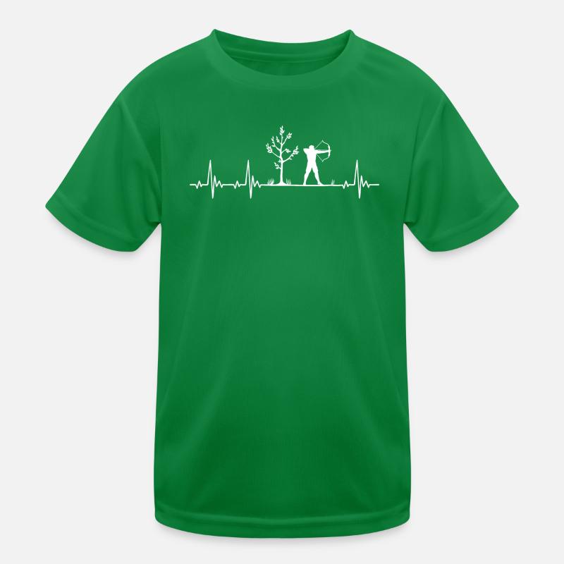 Bogenschütze Heartbeat Bogenschiessen Geschenk Kinder Funktions-T-Shirt