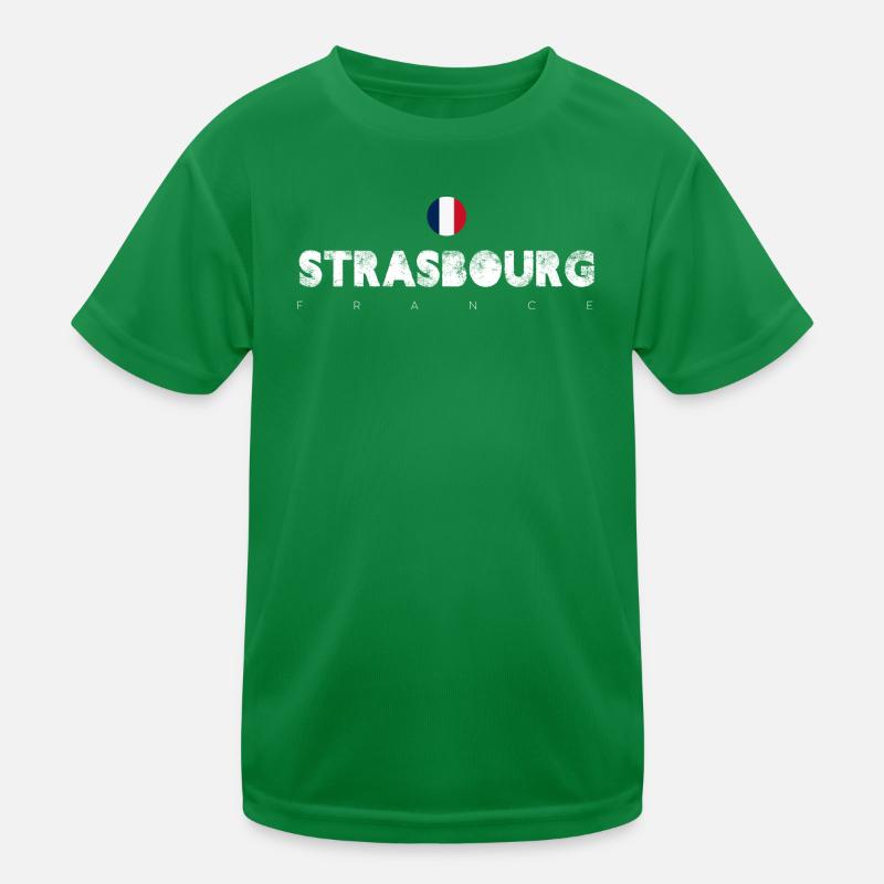 Straßburg Distressed Flagge Typografie Kinder Funktions-T-Shirt