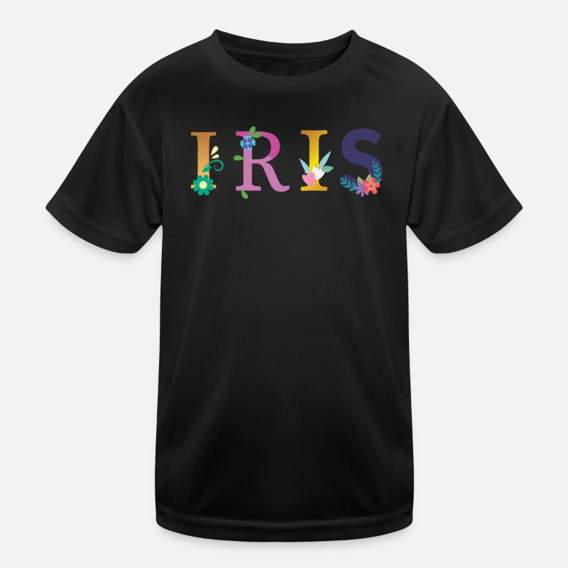 IRIS Name Adorned with Flowers Kids Functional T-Shirt