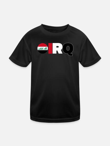 Irak - Kinder Funktions-T-Shirt - Schwarz - Vorne